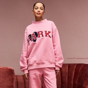 Parke Jean Heart Varsity Mock neck in Blush